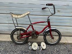 Vintage Schwinn Lil Tiger Stingray Original Red 12 Bicycle with Training Wheels