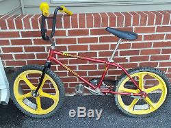 Vintage Schwinn Mag Scrambler 20 BMX Bike Trick Bike Red/Yellow Local P/U Only