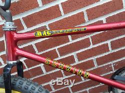 Vintage Schwinn Mag Scrambler 20 BMX Bike Trick Bike Red/Yellow Local P/U Only