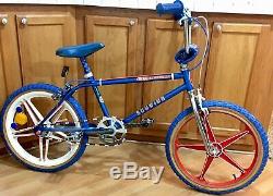 Vintage Schwinn Mag Scrambler Freestyle Bmx Bike 1979 Boy 20 Thrasher Blue Rare
