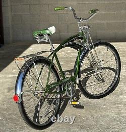 Vintage Schwinn May 1972, Campus Green, Phantom Tank, Bendix 2 Speed Yellow kickbac