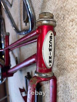 Vintage Schwinn PIXIE Stingray Unisex Red Bicycle Frame / Guard / Bars / Pedals+