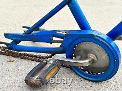 Vintage Schwinn Pixie blue kids bicycle. Original parts. Hard tire