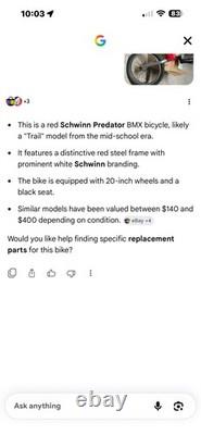 Vintage Schwinn Predator BMX bike