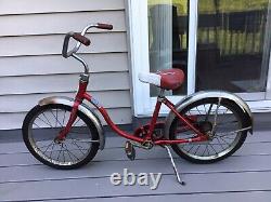 Vintage Schwinn Red Pixie Bicycle Original 46 x 29