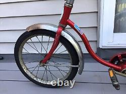 Vintage Schwinn Red Pixie Bicycle Original 46 x 29