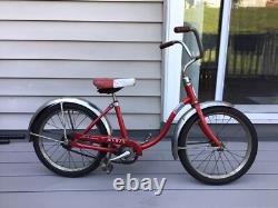 Vintage Schwinn Red Pixie Bicycle Original 46 x 29