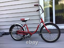 Vintage Schwinn Red Pixie Bicycle Original 46 x 29