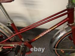 Vintage Schwinn Red Pixie Bicycle Original Training Wheels Super Nice Look