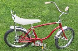 Vintage Schwinn Red Pixie Child Youth Bicycle 16 Stingray Banana Seat USA egm