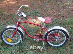 Vintage Schwinn Red Pixie Kids Bike Bicycle Original needs tires