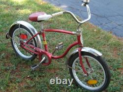 Vintage Schwinn Red Pixie Kids Bike Bicycle Original needs tires