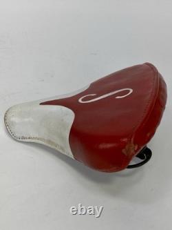 Vintage Schwinn Red S Mesinger USA Bicycle Seat Spring Saddle 8 Kids 1970s