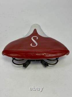 Vintage Schwinn Red S Mesinger USA Bicycle Seat Spring Saddle 8 Kids 1970s