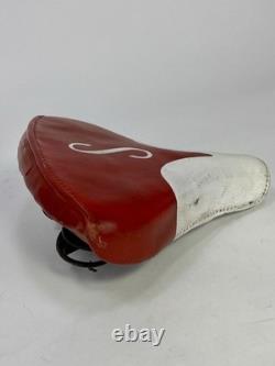 Vintage Schwinn Red S Mesinger USA Bicycle Seat Spring Saddle 8 Kids 1970s