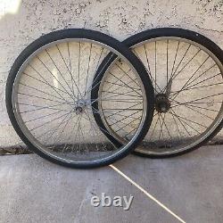 Vintage Schwinn S-7 26 wheel set Withkenda Tires-Heavy Gauge Spokes Tandem Twinn