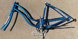 Vintage Schwinn Starlet 26 Bicycle Frame w Pedal Crank & Front Fork Orig Paint