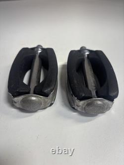 Vintage Schwinn Sting-Ray Krate Bicycle Pedals Rubber Block Chrome Pair