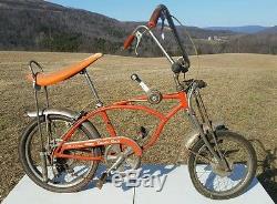 Vintage Schwinn Sting Ray Orange Krate bicycle Stik shifter WOW LOOK
