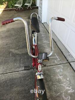 Vintage Schwinn Stingray Bicycle 1970s Apple Red All Original Good Condition