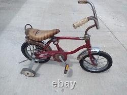 Vintage Schwinn Stingray Lil Tiger Banana Seat Bicycle with training Rat Rod