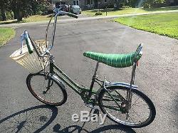 Vintage Schwinn Stingray Stardust 3 Speed Bicycle Green 20 All Original