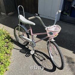 Vintage Schwinn Stingray banana seat bicycle with original basket. Beautiful