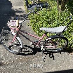 Vintage Schwinn Stingray banana seat bicycle with original basket. Beautiful