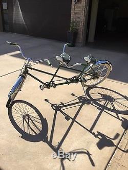 Vintage Schwinn Tandem Bicycle Green 2 Seat Bike 1968