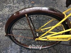 Vintage Schwinn Twin Tandem Bike Original Yellow Paint Good