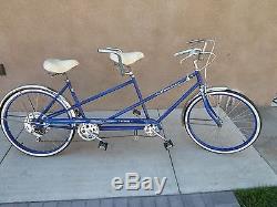 Vintage Schwinn Twinn Tandem Bicycle Blue 2 Seat 1969 Original 5 speed