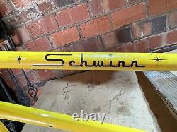 Vintage Schwinn Twinn Tandem USA Bicycle Frame Yellow JG102437 Built Sept'71