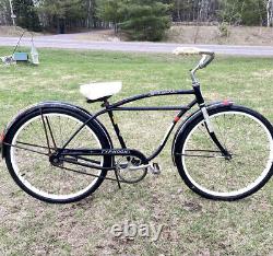 Vintage Schwinn Typhoon Bike 1962 Boys 24 JR Cruiser RARE Twin Bar Frame Black