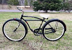 Vintage Schwinn Typhoon Bike 1962 Boys 24 JR Cruiser RARE Twin Bar Frame Black