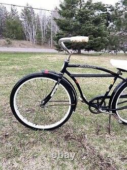 Vintage Schwinn Typhoon Bike 1962 Boys 24 JR Cruiser RARE Twin Bar Frame Black