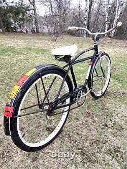 Vintage Schwinn Typhoon Bike 1962 Boys 24 JR Cruiser RARE Twin Bar Frame Black