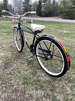 Vintage Schwinn Typhoon Bike 1962 Boys 24 JR Cruiser RARE Twin Bar Frame Black