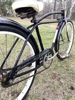 Vintage Schwinn Typhoon Bike 1962 Boys 24 JR Cruiser RARE Twin Bar Frame Black