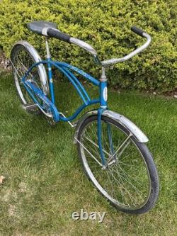 Vintage Schwinn Typhoon Men's Single Speed Cruiser Bike Blue 1966 S7 Mid Wt