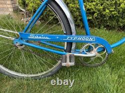 Vintage Schwinn Typhoon Men's Single Speed Cruiser Bike Blue 1966 S7 Mid Wt