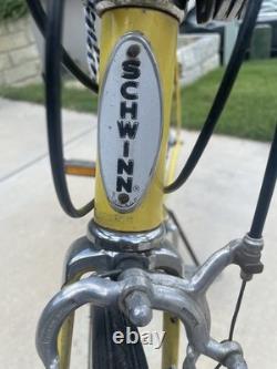 Vintage Schwinn Varsity 24 Small Frame Road Bike Yellow 10-Speed Early 1970s
