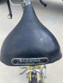 Vintage Schwinn Varsity 24 Small Frame Road Bike Yellow 10-Speed Early 1970s
