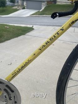 Vintage Schwinn Varsity 24 Small Frame Road Bike Yellow 10-Speed Early 1970s