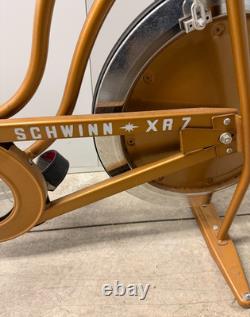 Vintage Schwinn XR-7 Exercise Bike Harvest Gold Speedometer Timer Work