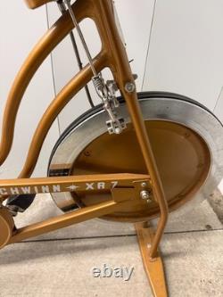Vintage Schwinn XR-7 Exercise Bike Harvest Gold Speedometer Timer Work