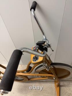 Vintage Schwinn XR-7 Exercise Bike Harvest Gold Speedometer Timer Work