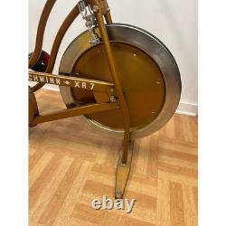 Vintage Schwinn XR-7 Vintage Exercise Bike Gold Stationary Bicycle CAN SHIP