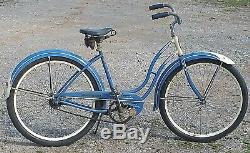 Vintage Schwinn bicycle 1953 Meteor 26 S-2 tires excellent OG paint