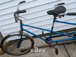 Vintage Scwinn Twinn Tandem Bicycle Retro Bright Blue