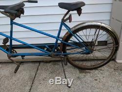 Vintage Scwinn Twinn Tandem Bicycle Retro Bright Blue